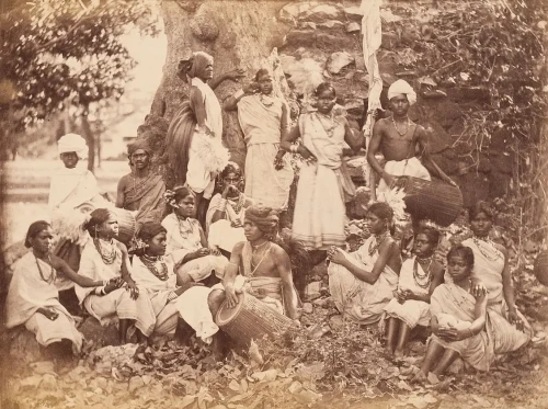 Group Kol Tribe People Chotanagpur Chota Nagpur India 1890 Rare Old Vintage Photos