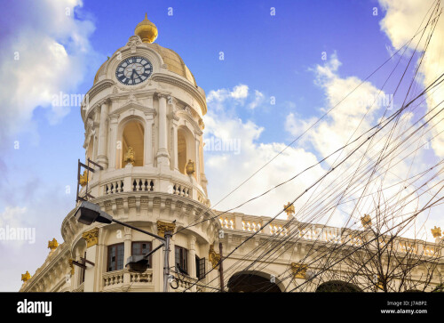 vintage-colonial-architecture-building-dome-and-clock-tower-with-a-J7ABP2.jpg
